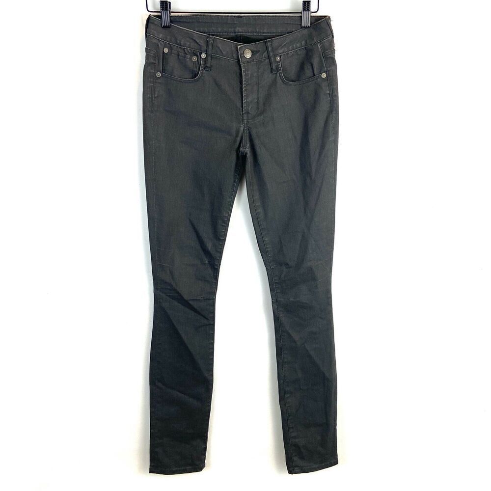 Helmut Lang Jeans Women's 25 gray coated Mid‎ Rise Skinny